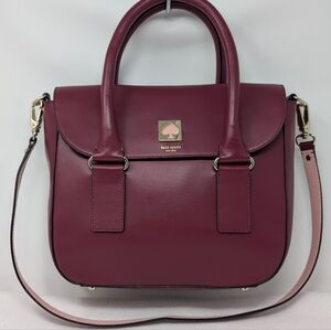 NWOT! Women's Kate Spade NY New Bond St Red Plum Genuine Leather Satchel Handbag